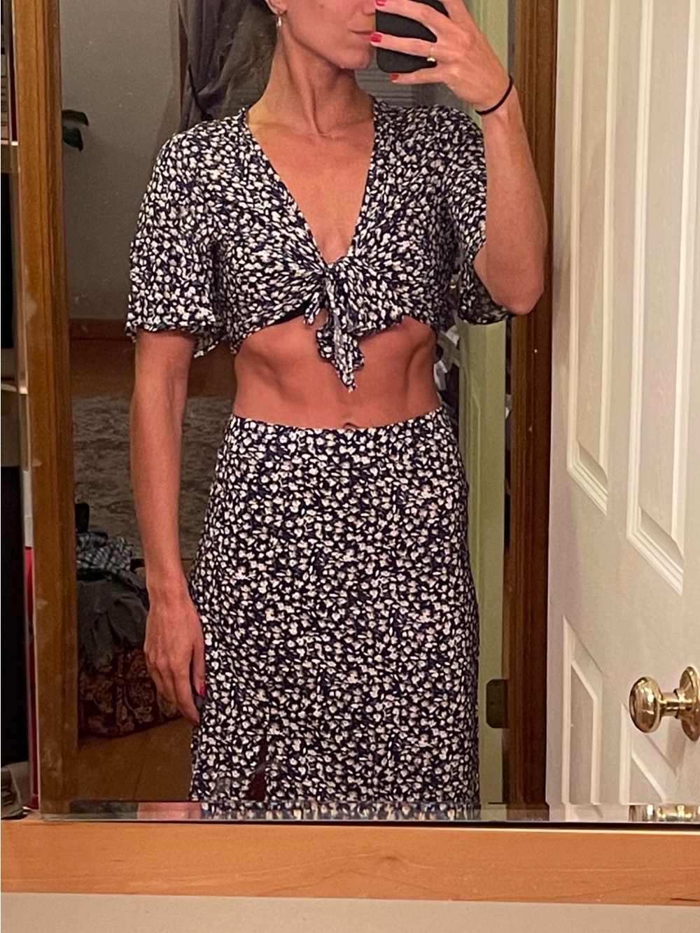 2 piece set Floral Tie-Front
